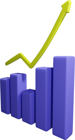ascending chart 3d illustration